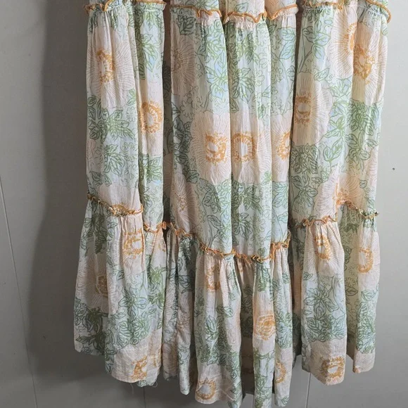 Free People Adriel Tie Strap Tiered Midi Dress Large NWOT - Picture 14 of 16